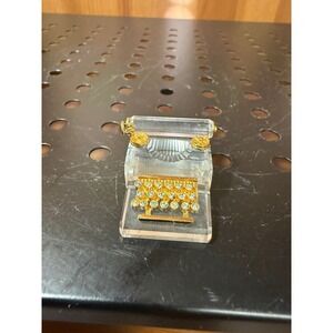 Swarovski Crystal Memories The Past Typewriter 18K Gold Plated Mini Figurine